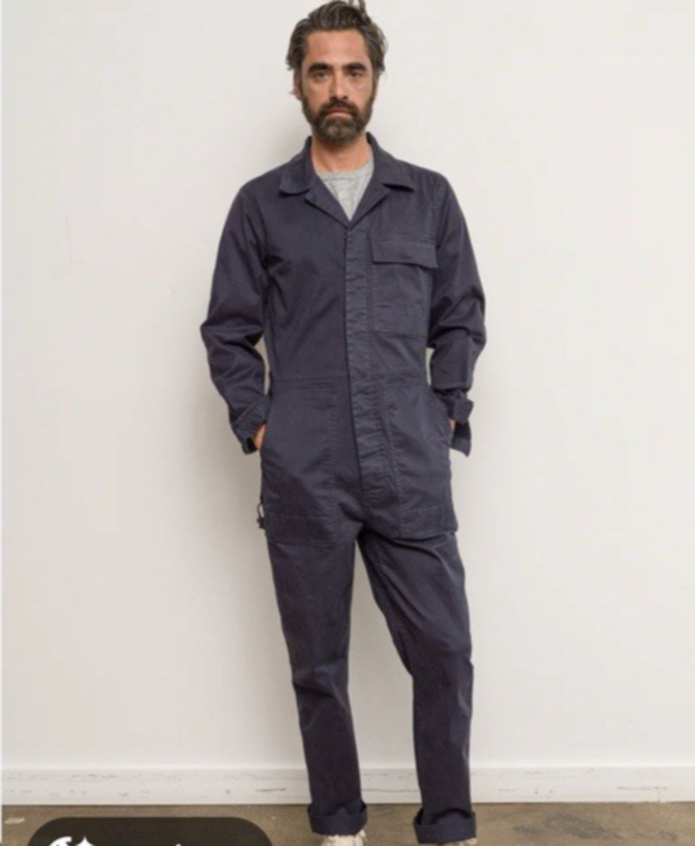 Alex Mill Coveralls Jumpsuit Gray Small Mens Pockets Buttons